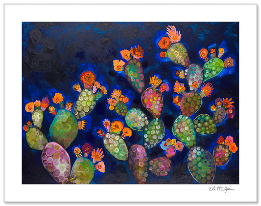 Blooming Prickly Pears 1  - Signed Paper Print