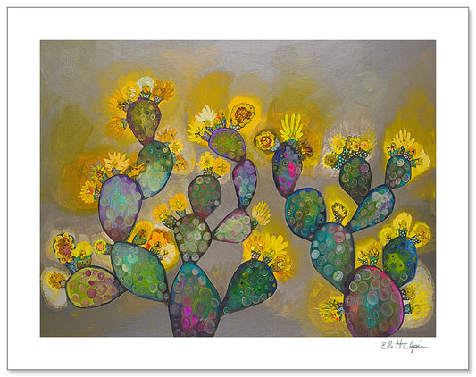 Blooming Prickly Pears 2  - Signed Paper Print