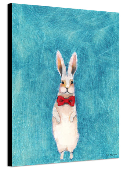 Bow Tie Bunny Blue - Canvas Print