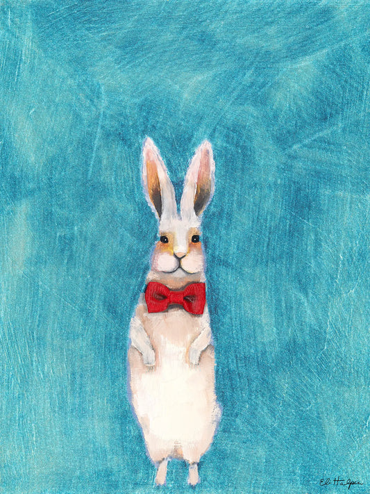 Bow Tie Bunny Blue - Canvas Print
