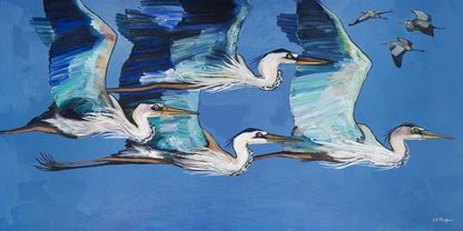 Blue Heron Flight at Dusk- Canvas Print