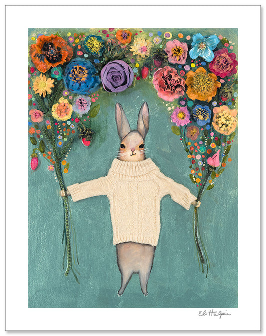 Bunny Bouquets - Signed Paper Print