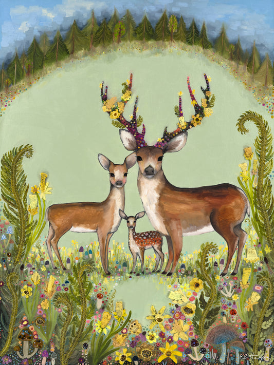 Deer Family - Canvas Print