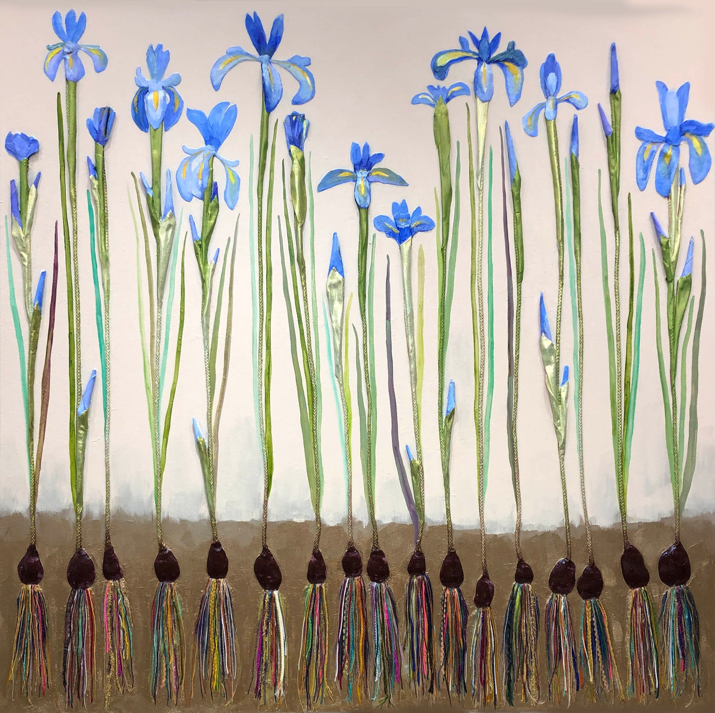 Dutch Irises 60 x 60" - Oil Painting