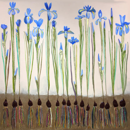 Dutch Irises 60 x 60" - Oil Painting
