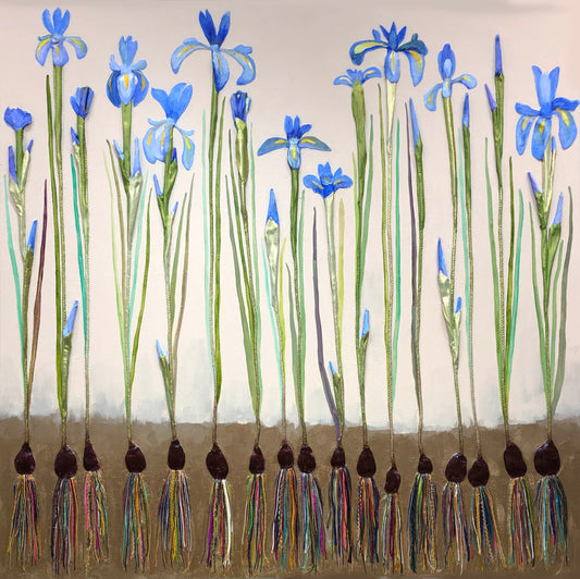 Dutch Irises 60 x 60" - Oil Painting