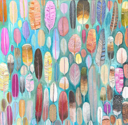 Feathers 30 x 30" - Oil Painting