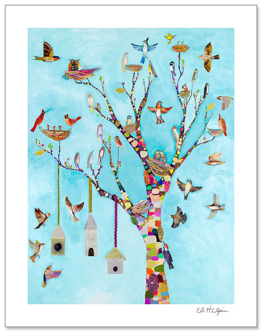 Flutter and Perch - Signed Paper Print