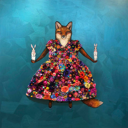 Fox Dressed 60x40" - Oil Painting