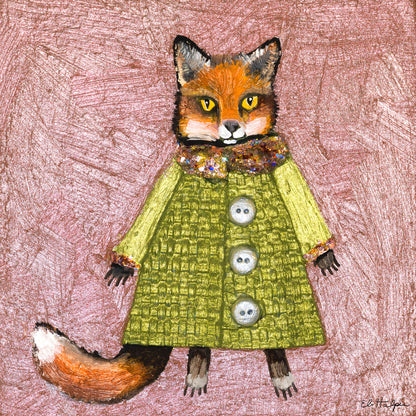 Foxy Winter Coat - Canvas Print