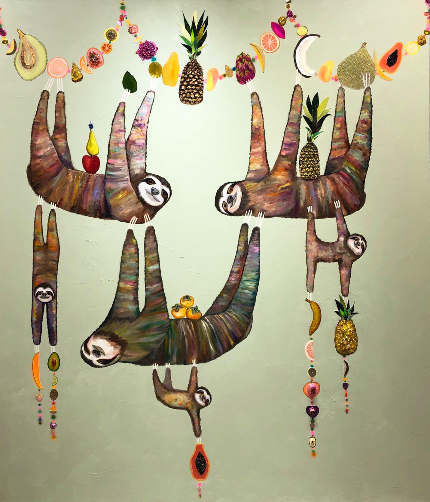 Fruit Baskets 84 x 72" - Oil Painting