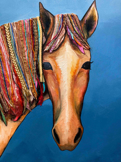 Gold Shoes 72 x 84" - Oil Painting