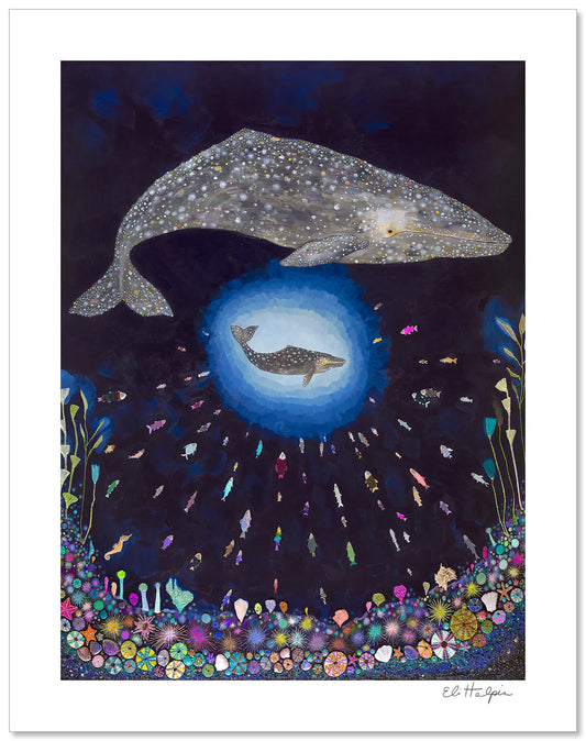 Gray Whale Calf - Signed Paper Print