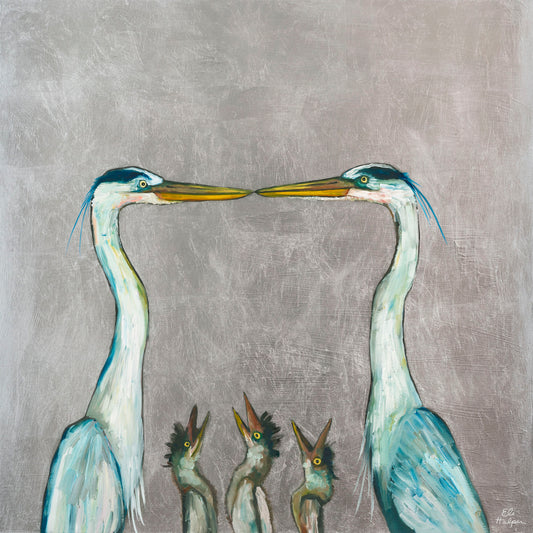 Blue Heron Family - Canvas Print