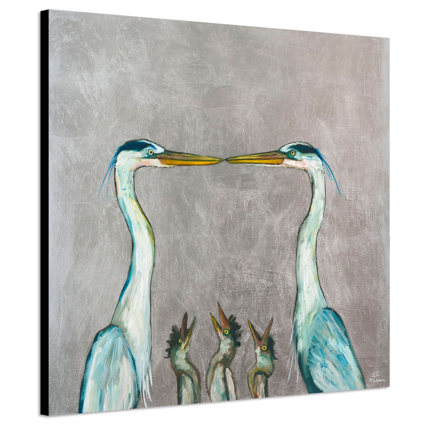 Blue Heron Family - Canvas Print