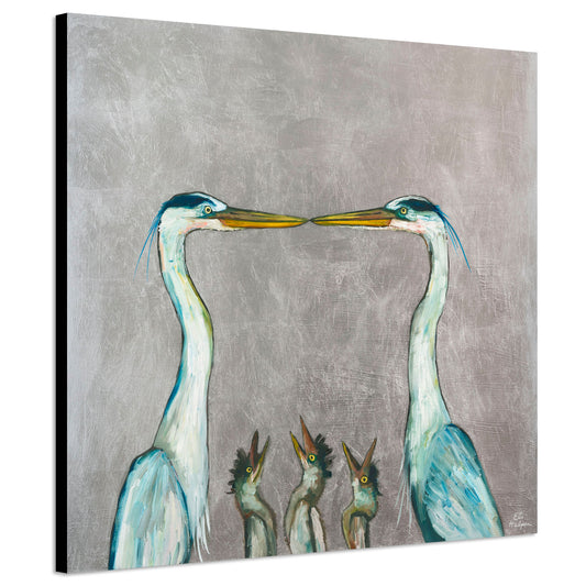 Blue Heron Family - Canvas Print