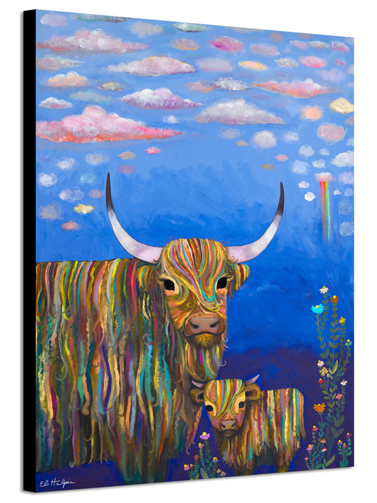 Highland Cow Calf- Canvas Print