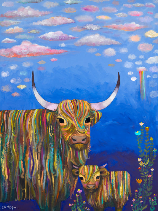Highland Cow Calf- Canvas Print