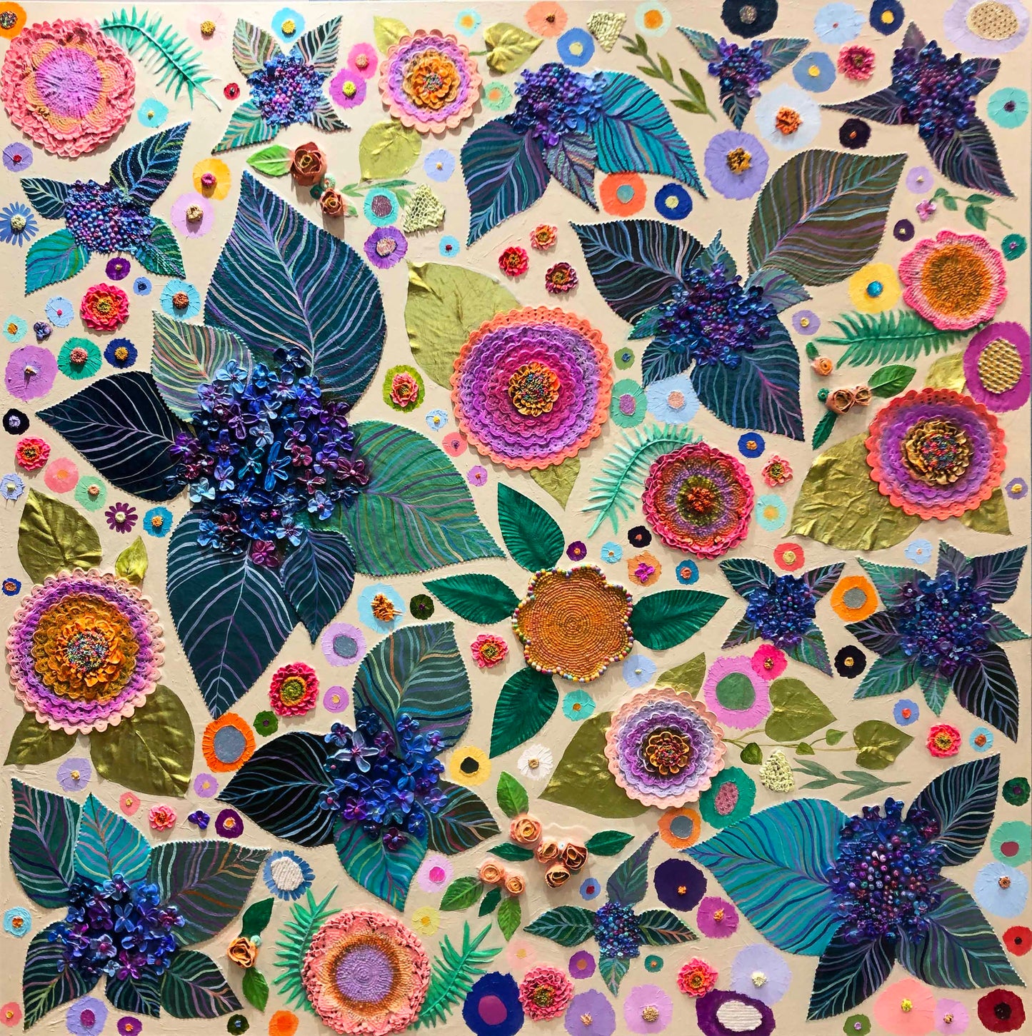 Hydrangeas 48x48" - Oil Painting