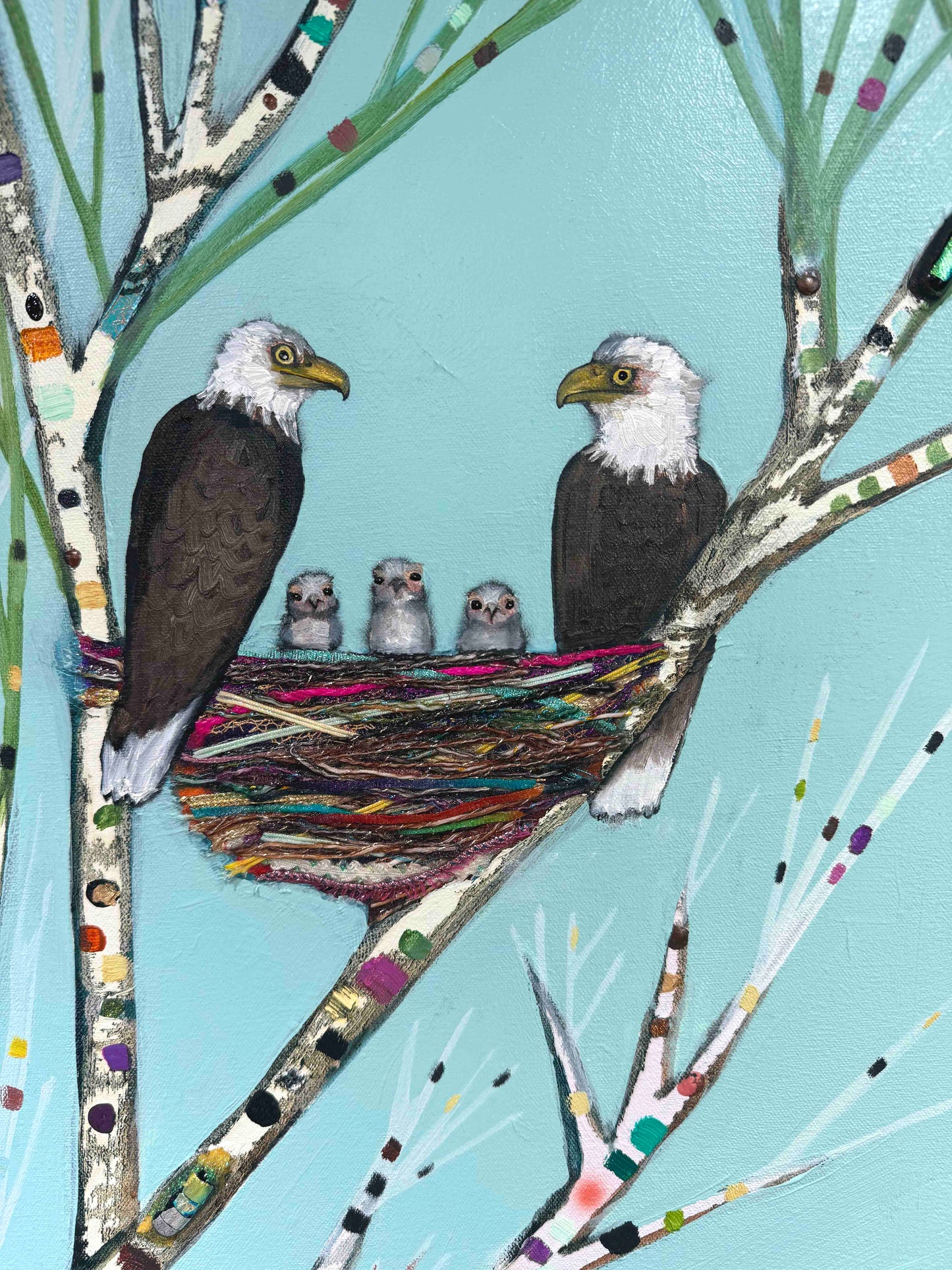 A-Frame Lake House 60x60" - Oil Painting