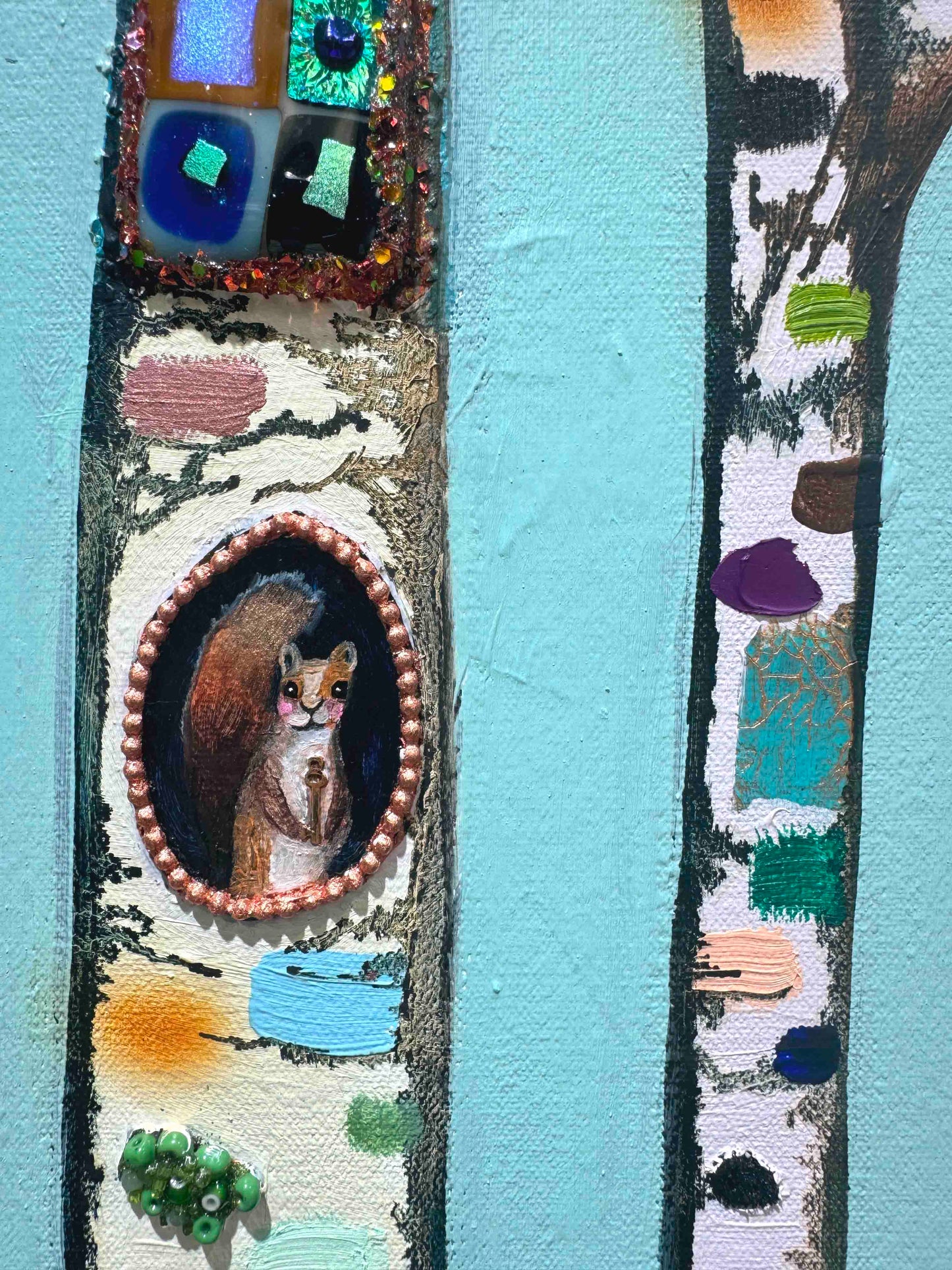 A-Frame Lake House 60x60" - Oil Painting