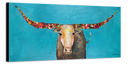 Longhorn Blooming- Canvas Print
