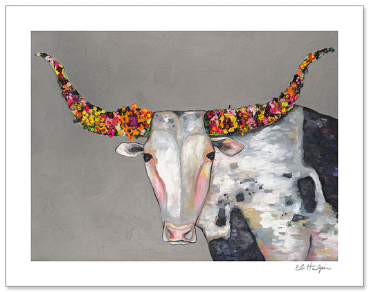 Longhorn Blooms - Signed Paper Print
