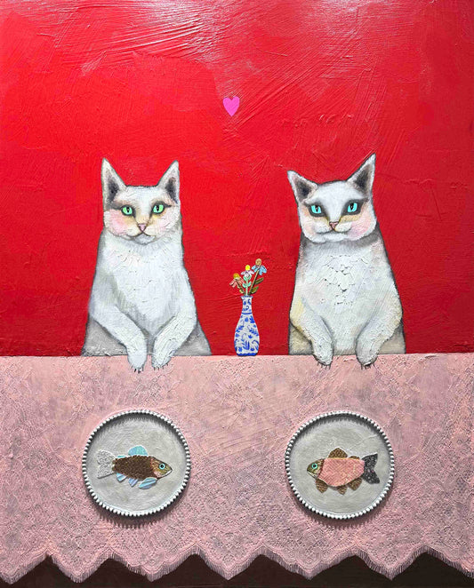 Meaty Snacks 24x30" - Oil Painting