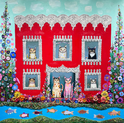 Morning Glories 48x48" - Oil Painting