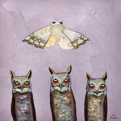 Moth and Owls - Canvas Print