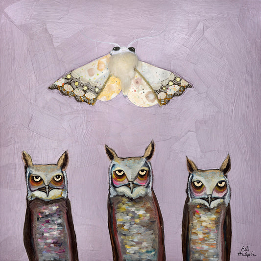 Moth and Owls - Canvas Print