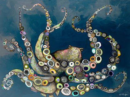 Octopus in the Deep Blue Sea - Canvas Print