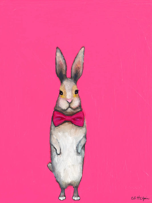 Bow Tie Bunny Pink - Canvas Print