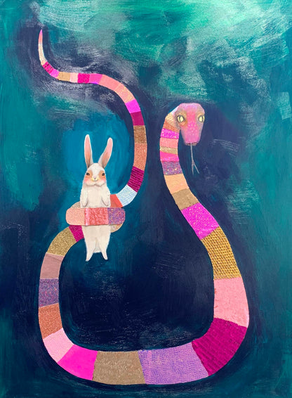 Pink Snake 36x48" - Oil Painting