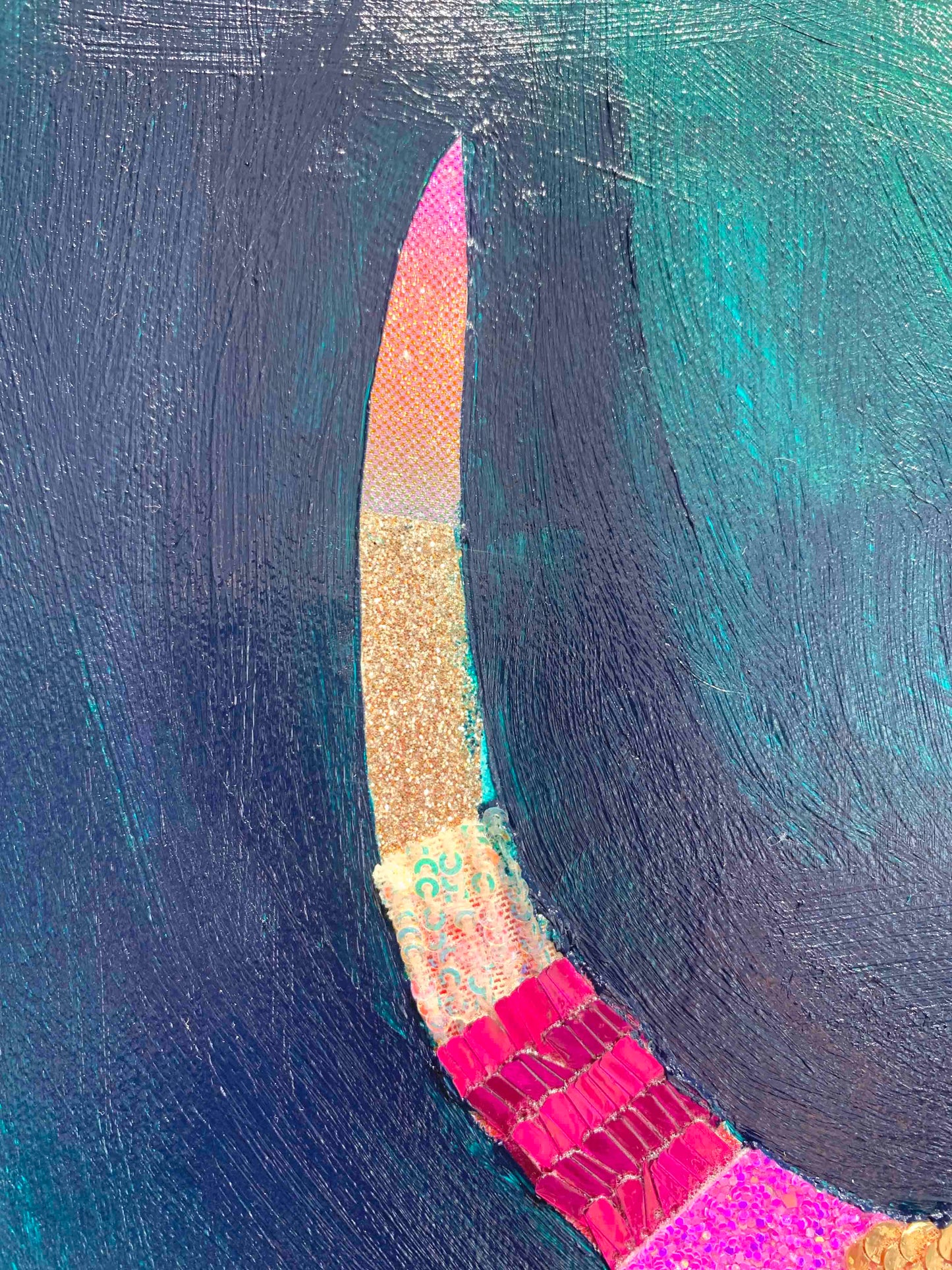 Pink Snake 36x48" - Oil Painting