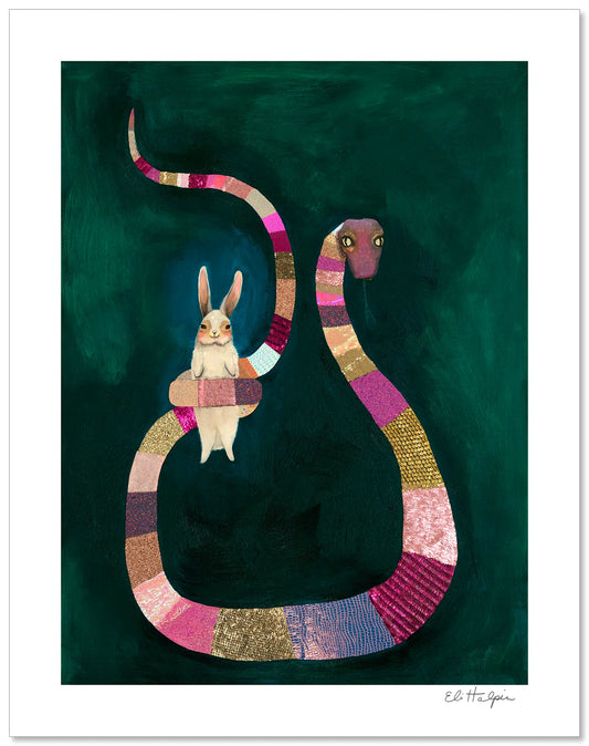 Pink Snake - Signed Paper Print