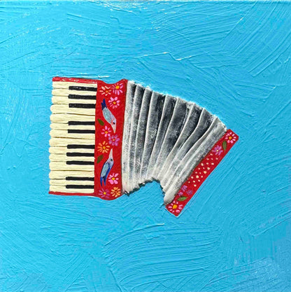 Red Accordion - 6x6" - Oil Painting
