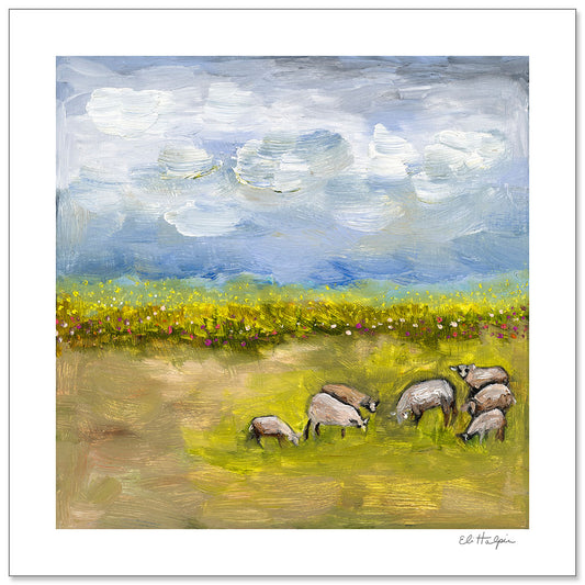 Sheep Pasture - Signed Paper Print