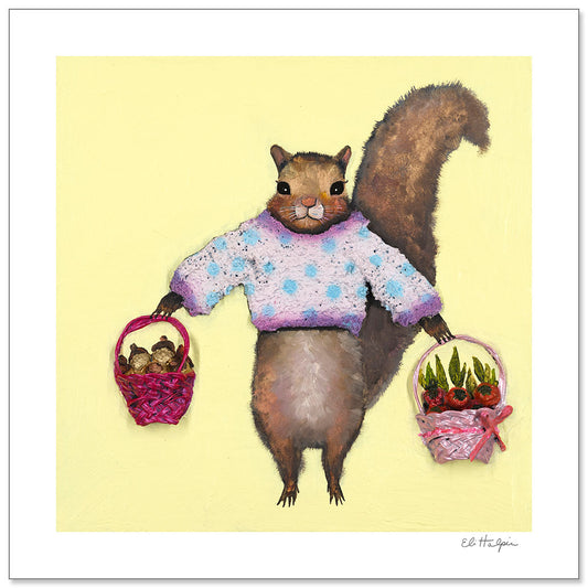 Squirrel Sweater 1 - Signed Paper Print