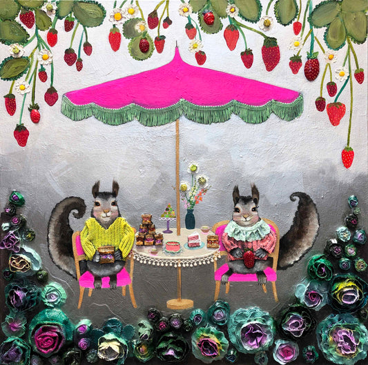 Peanut Butter & Jelly Sandwiches 24 x 24" - Oil Painting