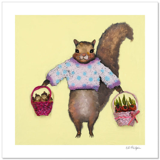 Squirrel Sweater 1 - Signed Paper Print