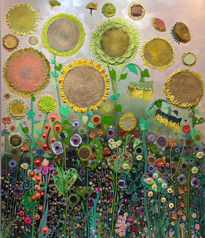 Sunflower Garden 7x6' - Oil Painting