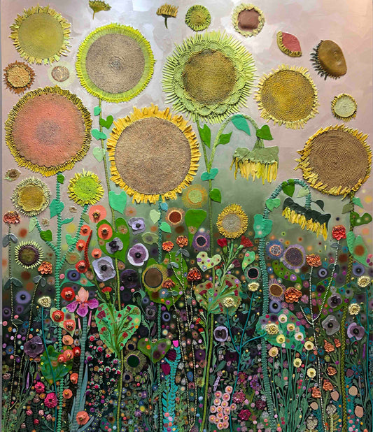 Sunflower Garden 7x6' - Oil Painting