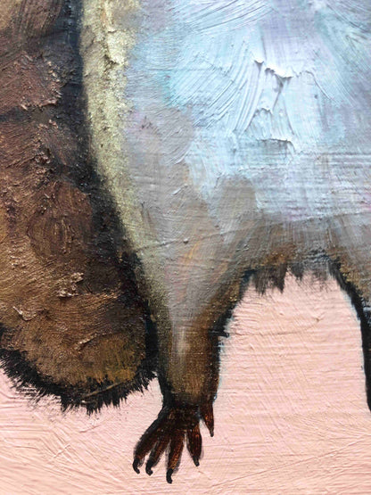 Sweater Weather Peach Blossom 11x10" - Oil Painting