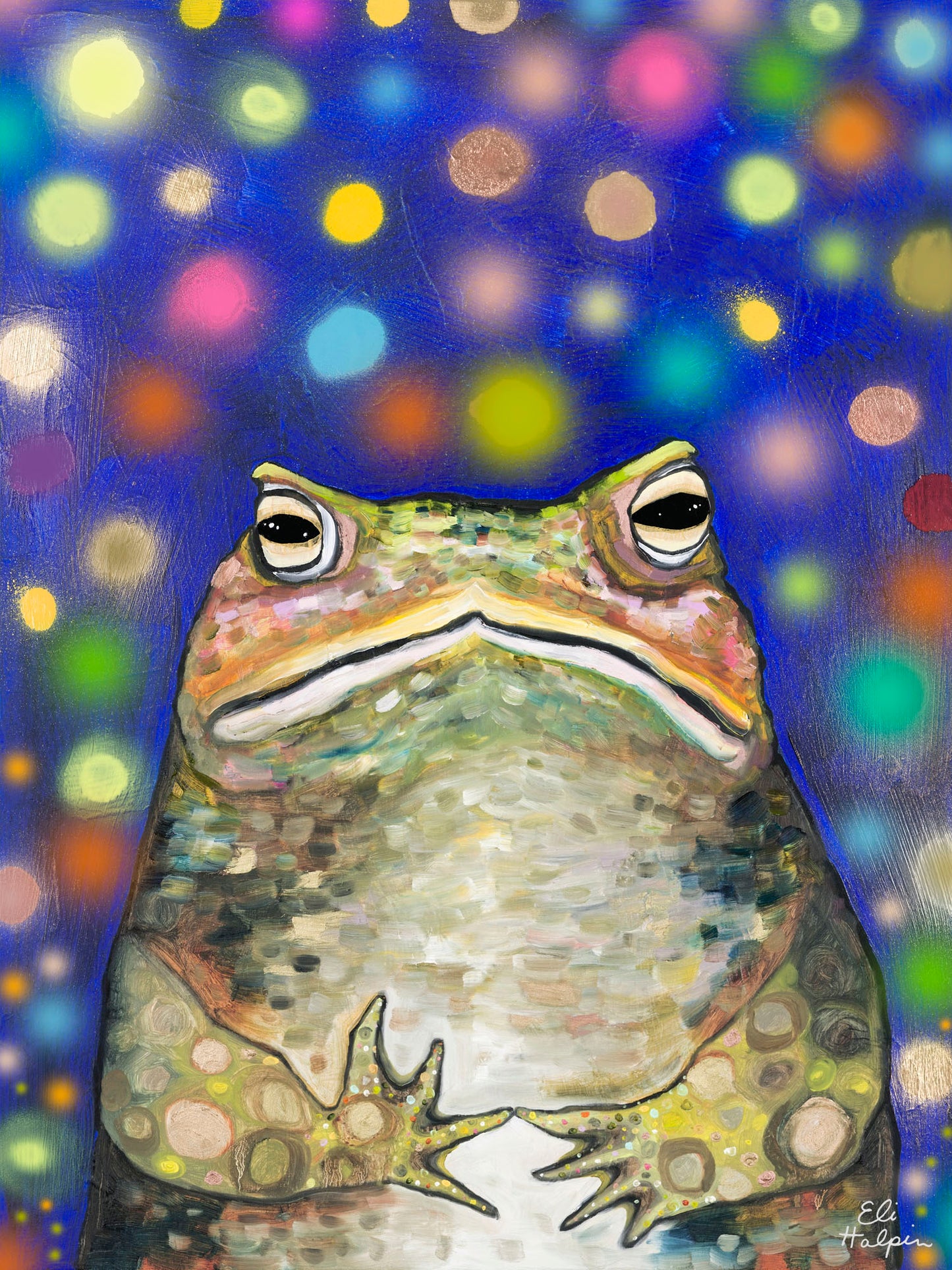 Toad in Fireflies - Canvas Print