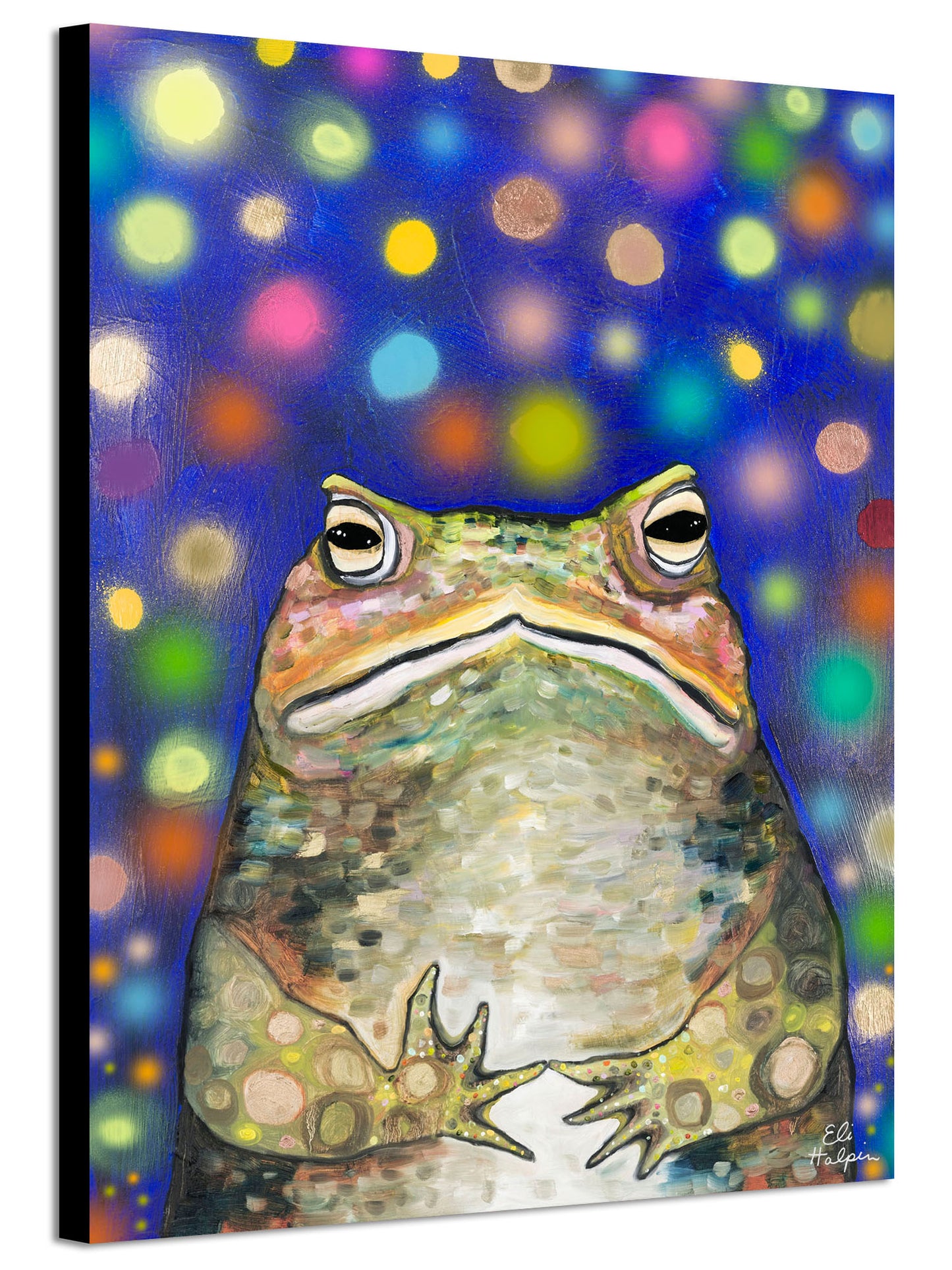 Toad in Fireflies - Canvas Print