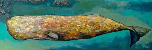 Whale in Seafoam - Canvas Print