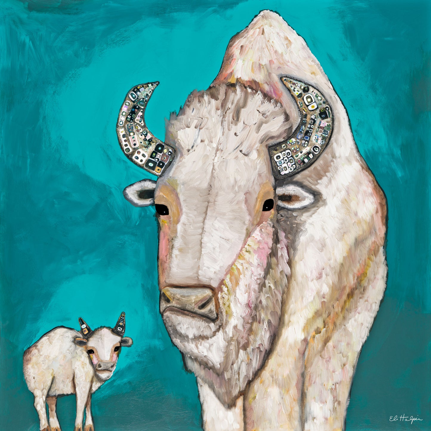 White Bison Calf - Canvas Print