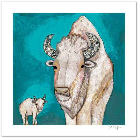 White Bison Calf - Signed Paper Print