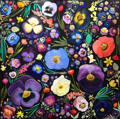 Winter Garden 60 x 60" - Oil Painting